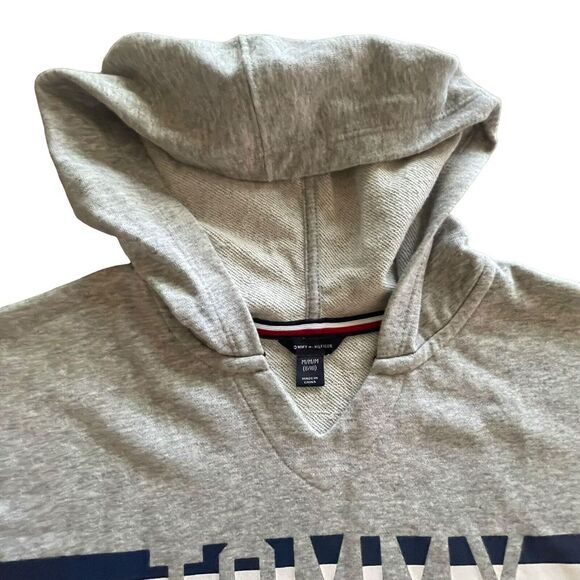 Tommy Hilfiger Girls Flag Stripe Logo Graphic Sweat Shirt Hoodie Dress Sz 8/10 M - Picture 6 of 12